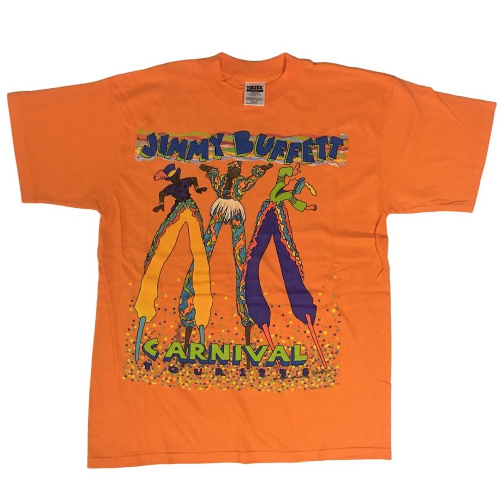 Vintage Official Jimmy Buffett Carnival Tour 1998 Orange T-Shirt XL NOS